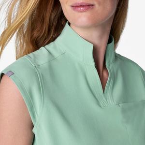 Ensemble de blouses médicales unisexes vert menthe à manches courtes en tissu extensible Spandex pour hôpital, uniforme de soins de santé, vêtements en tissu tissé - Product Image 4