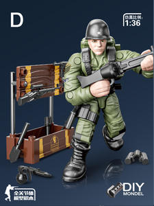 Nouveau modèle militaire de simulation de soldats de la Seconde Guerre mondiale, jouets à l'échelle 1:36, entièrement articulés et mobiles, blocs de construction pour modèles de soldats - Product Image 2