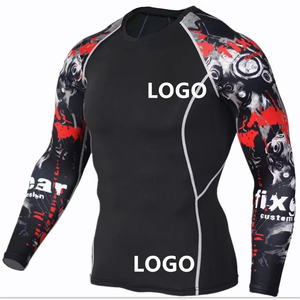 OEM ODM Rashguard pour hommes en Spandex imprimé par sublimation, Rashguard BJJ, Rashguard de compression pour la gym, le surf et la plongée, T-shirt MMA - Product Image 2