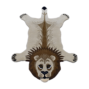 Hand-Tufted Wool Lion Pelt Area Rug Low Pile <b>Safari</b> Jungle Accent Carpet for Kids Bedroom <b>Nursery</b> - Product Image 5