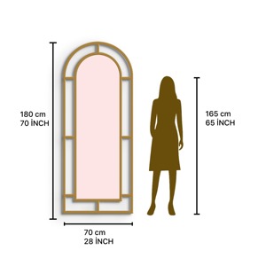 Miroir sur pied noir minimaliste grand format, idéal pour la décoration de chambre et de salon, et pour vérifier les tenues quotidiennes. Vente en gros depuis l'Inde. - Product Image 6