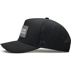 Custom Logo 5 Panel Baseball <b>Cap</b> Breathable <b>Waterproof</b> Perforated Sports Hat Adjustable Unisex Outdoor Trucker <b>Cap</b> - Product Image 3