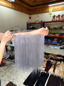 Prix de gros gris couleur os droit brut vietnamien cheveux paquets de cheveux humains non traités trame avec fermeture à lacet frontal - Product Image 5