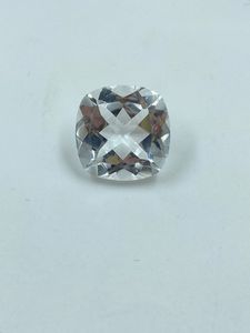 High Quality Natural White Topaz Transparent <b>Cushion</b> Cut Loose Gemstone 12.63CTS 14mm for Jewelry Making - Product Image 2