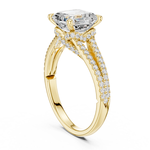 Anillo de compromiso y boda para mujer de oro macizo de 14k con diamante de laboratorio de 2.5 CT, talla Asscher, E VS1, con certificado IGI - Product Image 3