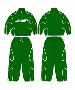 Factory Manufacture Men's 100% Nylon Drawstring Trouser and <b>Jacket</b> Reflective Lines Digital Logo <b>Vintage</b> Windbreaker Tracksuits - Product Image 4