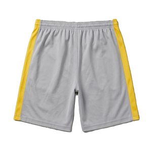 Shorts en polyester à rayures jaunes, côtés en mesh respirant, séchage rapide, taille élastique, style sportif, entraînement en salle de sport, été, style athlétique - Product Image 6
