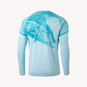 Camiseta de Manga Larga con Cuello en V para Hombre, Corte Regular, Verano, 100% Poliéster, Ecológica, Secado Rápido, Impresión por Sublimación, Superventas - Product Image 2