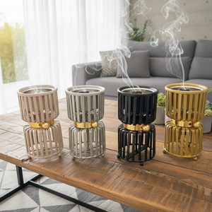 Modern Metal Incense <b>Burner</b> Aromatic Diffuser for Home Decorative Ramadan Collection in Different Finishes with Customization - Product Image 2