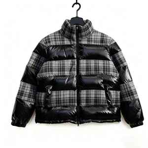 Puffer <b>Jacket</b> <b>Men</b> Plus Size Casual Color-Block Zipper Street Wear Plaid Patchwork Retro Vintage <b>jacket</b> - Product Image 6