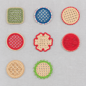 Sous-verre carré tissé de qualité supérieure, motif géométrique vert, réutilisable, décoration d'intérieur - Product Image 5