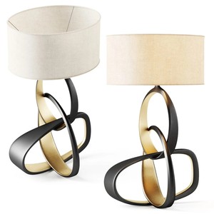 Lámparas de Mesa Esculturales Modernas en Negro y Dorado, Iluminación de Mesa Abstracta con Forma de Lazo, Duradera, de Metal, para Sala de Estar, Hogar, Hotel, Decoración de Lujo - Product Image 4