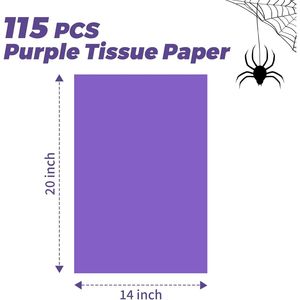 Bolsas de Regalo de Papel de Seda Morado, 115 Hojas, 14 x 20 Pulgadas, Paquete de Papel para Envolver Regalos y Otros Proyectos de Manualidades - Product Image 2