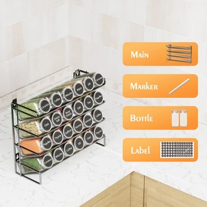 Multi Layer Silver Finished Metal Spice Holder Perfect for Home Organization and Clutter Free <b>Kitchen</b> <b>Storage</b> From India - Product Image 2