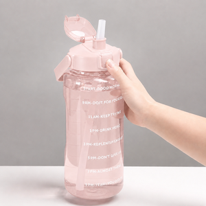 Botella de Hidratación Portátil de 2000 ml con Escala de Tiempo, Botella de Agua Reutilizable para Beber Diariamente - Product Image 1