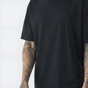 T-shirt en coton pour homme, doux et respirant, idéal au quotidien, prix de gros, t-shirts en coton uni pour homme, respirants - Product Image 3