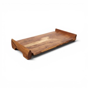 Bandeja de Servir Rústica de Madera de Acacia Natural, Plato Rectangular de Madera para Servir Alimentos, Decoración del Hogar, Bodas, Diwali, Resistente al Calor - Product Image 2