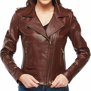 White PU Leather Women's Reversible Biker <b>Jacket</b> Polyester Wadding Solid Zipper Front <b>Waterproof</b> Windproof for Autumn/<b>Winter</b> - Product Image 5