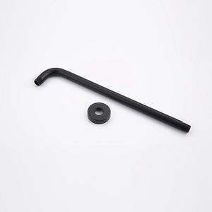 Braccio doccia a parete in acciaio inossidabile nero opaco da 20 pollici, extra fisso con flangia, accessorio per box doccia - Product Image 1