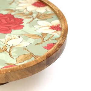 Support à gâteau rond en bois fait main avec travail en époxy floral, artisanat écologique pour la présentation de gâteaux et de cupcakes - Product Image 5