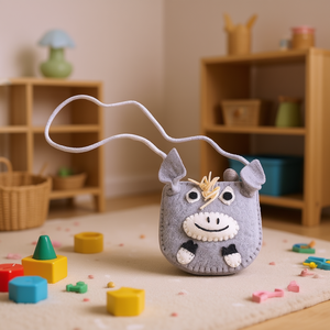 Sac en feutre à motif de tête d'âne pour enfants et adolescents - Product Image 3