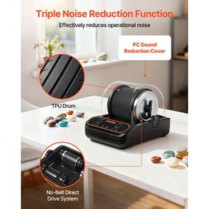 Buratto per lucidatura rocce da 2 libbre con regolazione a 4 velocità, timer da 1-9 giorni, copertura in PC per la riduzione del rumore, lucidatrice a 4 velocità per kit di lucidatura rocce - Product Image 3