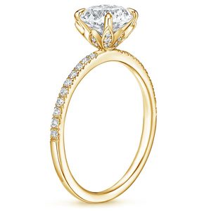 Bague de fiançailles en or de luxe, style diamant, pierre scintillante, bague de mariage romantique pour femme - Product Image 4