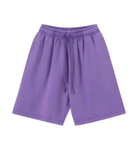 Shorts Bermuda Décontractés pour Hommes Gris Clair Uni 100% Coton avec Cordon de Serrage Taille Élastique Taille Moyenne Respirant Tricoté Écologique Séchage Rapide - Product Image 4