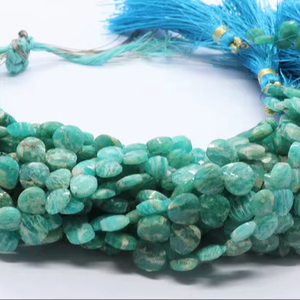 AAA Natural Russian Amazonite Faceted Heart <b>Beads</b> 8-9MM Amazonite Gemstone <b>Beads</b> Faceted Amazonite Heart Shape <b>Beads</b> Bulk 8 Inch - Product Image 1