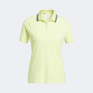 Polo de Mujer Amarillo Claro, Manga Corta, Color Sólido, Informal, Transpirable, Tejido de Punto, 100% Poliéster, Corte Regular, Venta al Por Mayor OEM - Product Image 3