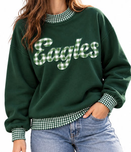 Women’s Custom Mock Neck Sweatshirt Embroidered <b>Applique</b> <b>Letter</b> Patch Ribbed Collar Oversized Winter Crewneck - Product Image 6