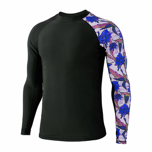 Rashguard pour homme avec logo personnalisé, respirant, en polyester et élasthanne, séchage rapide, extensible dans 4 directions, UPF50+, pour MMA, BJJ, entraînement en salle de sport, OEM/ODM - Product Image 3