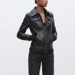 แจ็คเก็ตหนัง Tralee Black Bomber, แจ็คเก็ตมอเตอร์ไซค์แบบมีฮู้ดถอดได้สำหรับผู้หญิง - Product Image 4