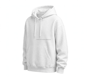 Sudadera con Capucha para Hombre, Color Blanco Sólido, Forro Polar, 80/20, Manga Larga, Estilo Casual, con Logotipo Personalizado - Product Image 4