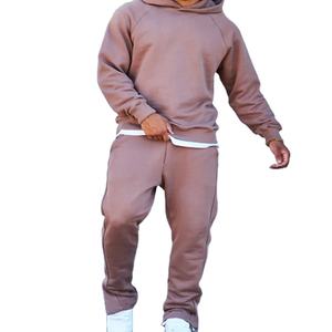 เสื้อฮู้ดลำลองแขนยาวสำหรับผู้ชายเสื้อฮู้ดลำลองผ้าฝ้าย460 2ชิ้นสำหรับฤดูใบไม้ร่วงและฤดูหนาว - Product Image 1