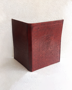 Genuine Leather Portfolio Organizer Tree of Life Embossed Padfolio Document <b>Folder</b> Business Conference <b>Binder</b> with Pockets - Product Image 3