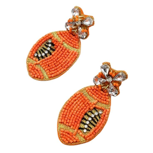 Boucles d'oreilles pendantes de luxe pour femme, brodées à la main avec perles de rocaille et perles, pour le jour du match, style mode éclatant - Product Image 5
