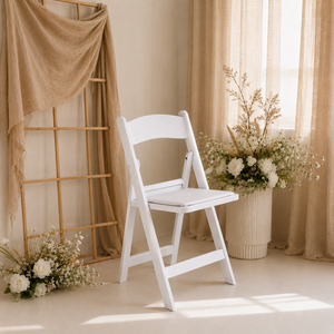 <b>White</b> Resin Foldable <b>Chair</b> Indoor/Outdoor Hotel <b>Dining</b> Events Easy-to-Handle Water Resistant Modern Design Stylish Seating for - Product Image 1