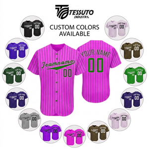 Camiseta de Béisbol Sublimada Personalizada con Rayas, Cierre de Botones, Manga Corta, Ropa Deportiva al por Mayor, Ropa de Alto Rendimiento con Logotipo Personalizado - Product Image 4
