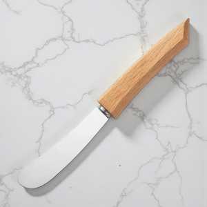 Stainless Steel Sheepsfoot Knife Wood Handle 0.6mm Thickness Kitchen Utility Blade Straight Edge DIY Crafting <b>Tool</b> - Product Image 1