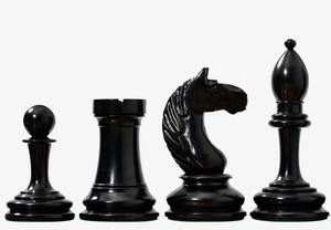 Pièces d'échecs de luxe lestées, modèle Botvinnik soviétique 1933, en bois d'ébène et buis antique, roi de 3,8 pouces, au meilleur prix - Product Image 4