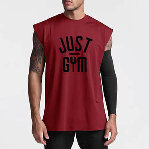 Camiseta Deportiva Casual sin Mangas para Hombre, 100% Algodón, Lisa, Teñida, de Secado Rápido y Transpirable, Personalizable - Product Image 1