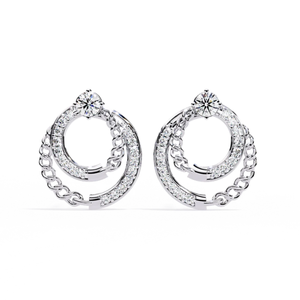 อาจเรเทลต์ 0.46ct เซเลสเชียล ลิงค์ต่างหูเพชรธรรมชาติ-ทอง 14K ทรงกลมเจียระไนบริลเลียนท์คัท สี HI ความใส VS-SI - Product Image 5