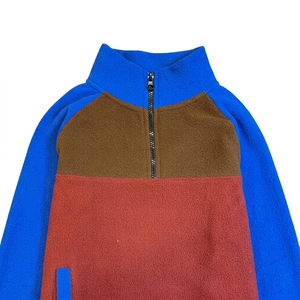Sudadera con Cuello Alto y Cierre de Cremallera de un Cuarto para Niños, con Bloques de Color, de Forro Polar, Manga Larga, Chaqueta Abrigada - Product Image 2