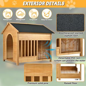 Cuccia per Cani da Esterno Grande 153 cm, con Rivestimento Invernale Isolato, Impermeabile, per Cani di Taglia Media e Grande, Cuccia per Barboncini e Bassotti - Product Image 6