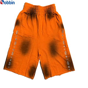Nuevos Pantalones Cortos de Verano para Hombre, con Pedrería, Lavado Desgastado, Transpirables, de Secado Rápido, Cintura Elástica, de Lona, Holgados - Product Image 4