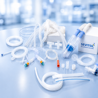 Kit de tubes en caoutchouc silicone transparent de qualité pharmaceutique, flexibles, pour transfert de fluides, avec embouts de connexion, équipement médical Sevitsil