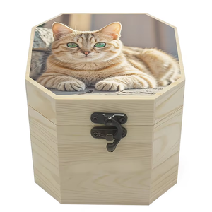 Custom Printed Wooden Pet Cremation <b>Urn</b> <b>Cat</b> and Dog Memorial Box Personalized Photo Keepsake Casket for Home Display - Product Image 4