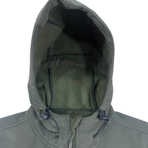 Veste de safari tactique en toile imperméable, vert olive, à capuche, plusieurs poches zippées, doublure douce, vestes d'extérieur pour hommes - Product Image 2