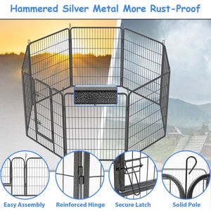 40\" Heavy Duty Outdoor Dog Playpen with 8 Panels and Doors Temporary Pet Fence for Play & Exercise - Product Image 3